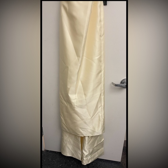 Dessy -Alfred Sung Butter Yellow Gown with Train- size 10 NWT - Picture 6 of 13